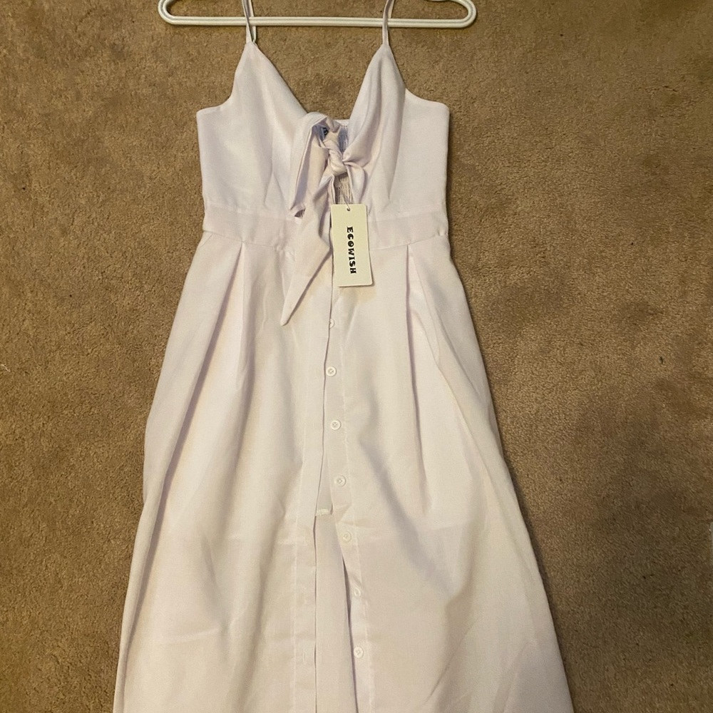 NWT White Tie Front Midi Dress